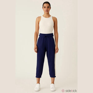 Anthropologie Daily Practice Cropped Color Block Joggers NWT Navy Size Medium
